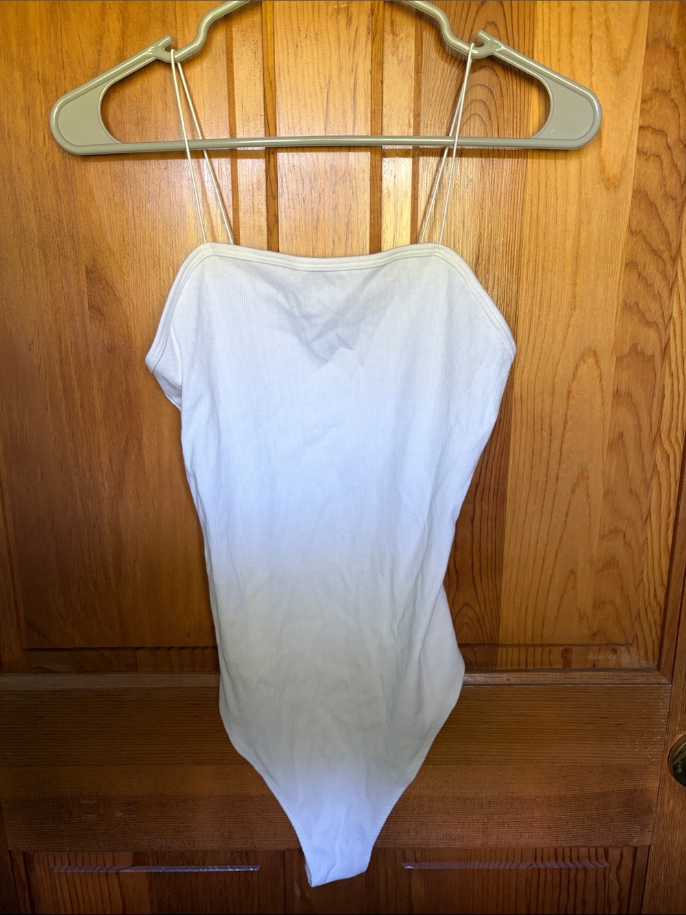 White spaghetti strap body suit size M